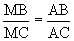 MB/MC = AB/AC